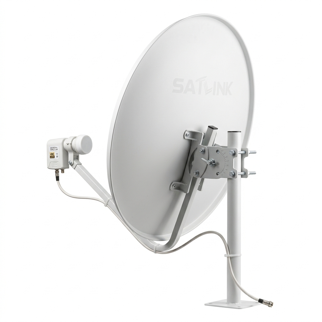 Antena Parabólica Offset 90cm em Alumínio Reforçado + LNB Universal