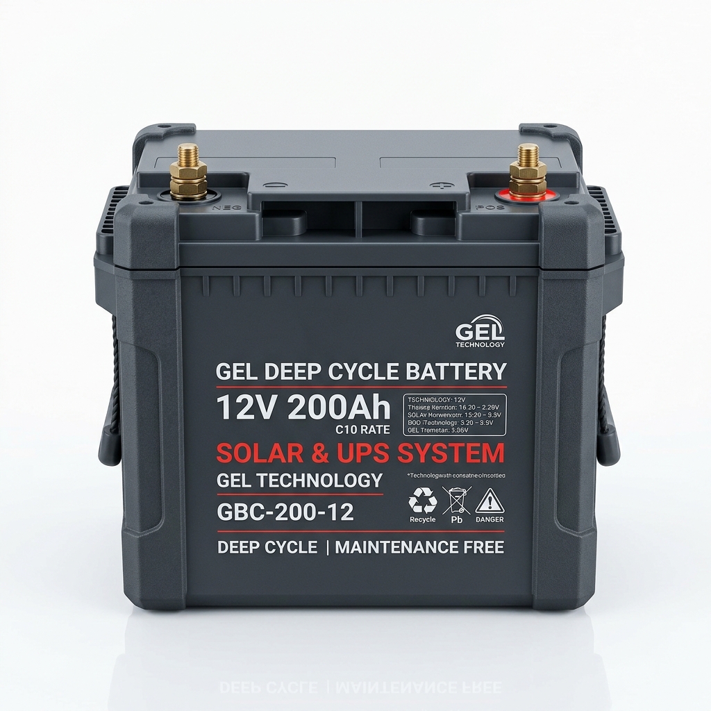 Bateria de Gel Ciclo Profundo 12V 200Ah Solar & UPS sem Manutenção